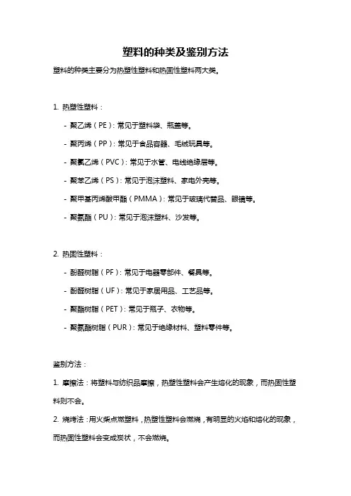 塑料的种类及鉴别方法