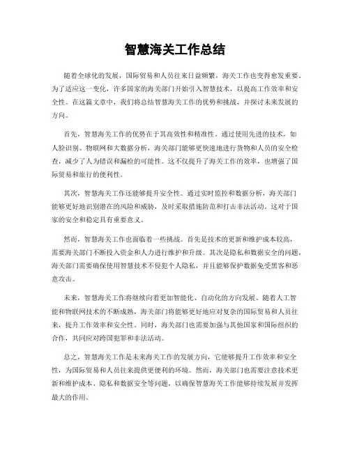 智慧海关工作总结