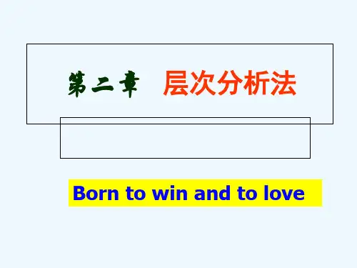 2第二章层次分析法.