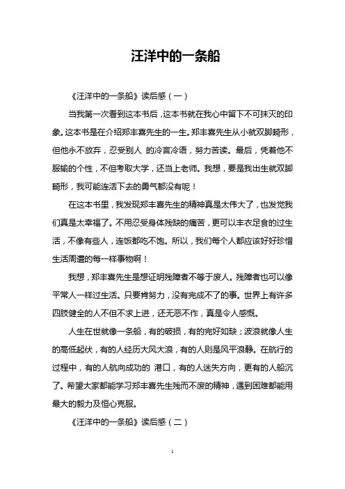 汪洋中的一条船