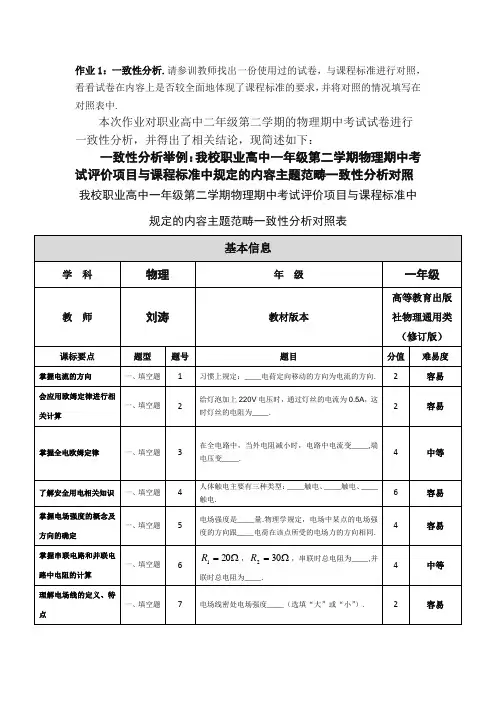 一致性分析(物理)