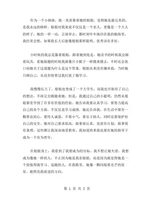 姐姐的思绪作文范文