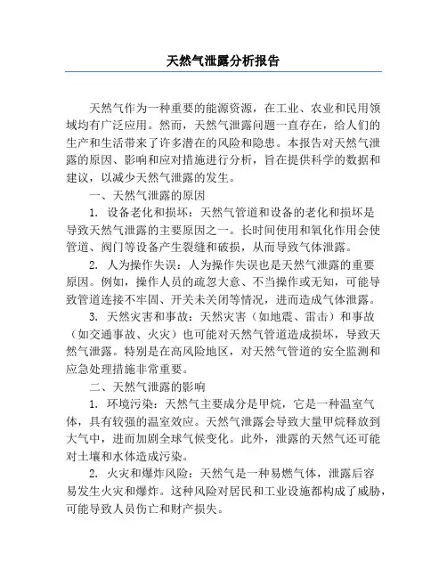 天然气泄露分析报告