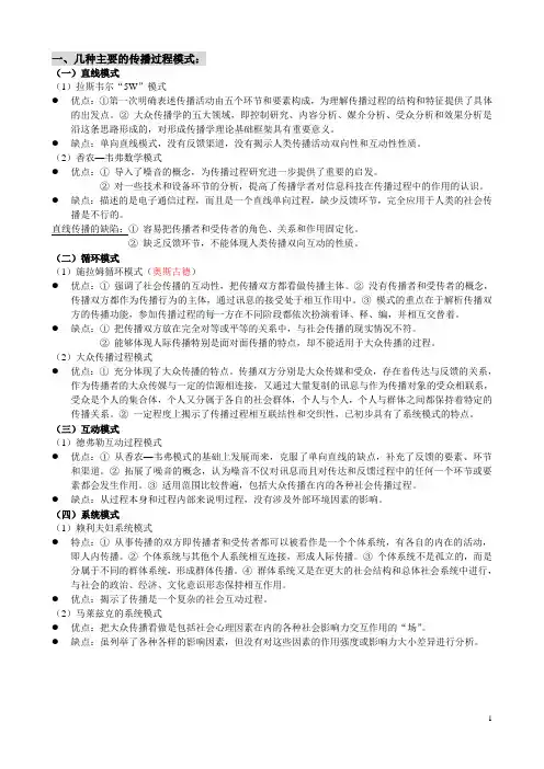 传播学几个重点部分笔记