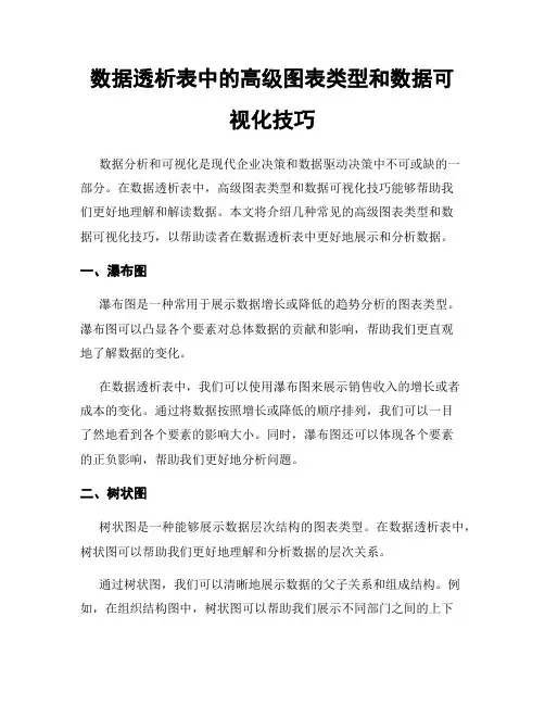 数据透析表中的高级图表类型和数据可视化技巧