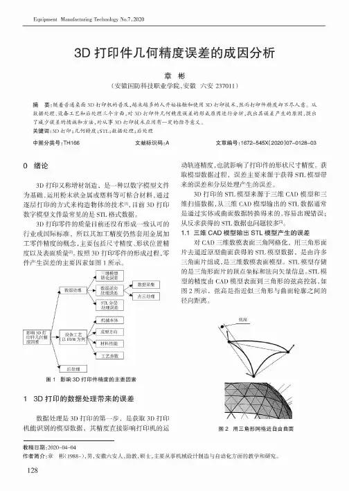 3D打印件几何精度误差的成因分析