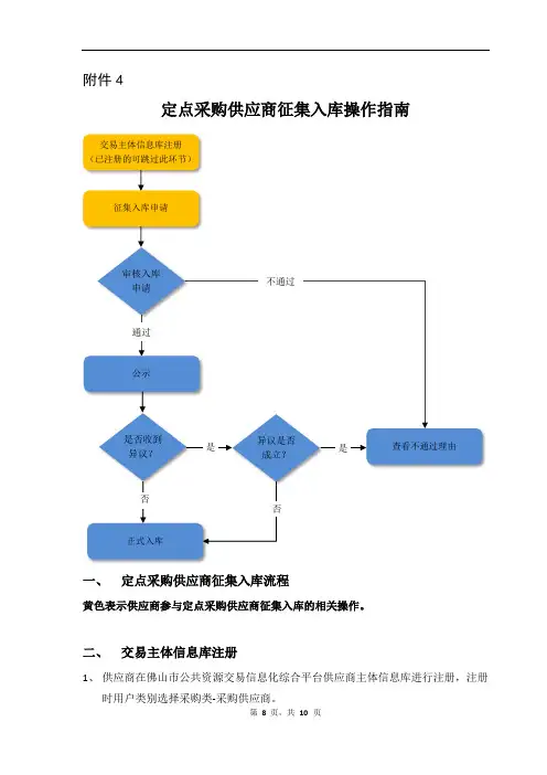 最新 定点采购供应商征集入库操作指南【经典】