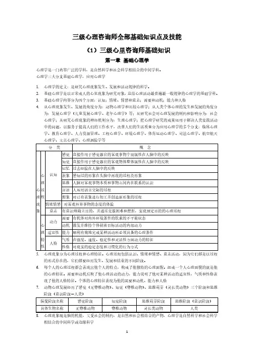 三级心理咨询师全部基础知识点及技能.pdf