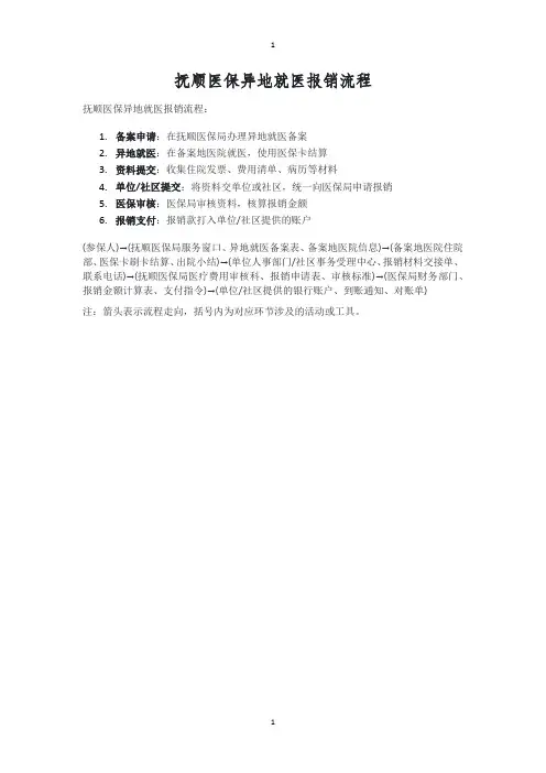 抚顺医保异地就医报销流程