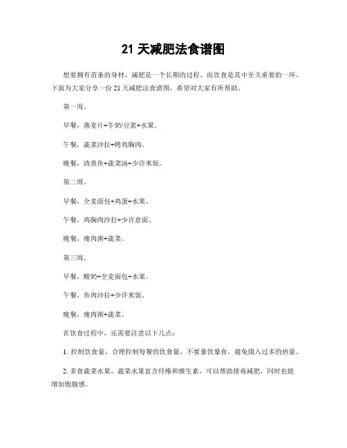 21天减肥法食谱图