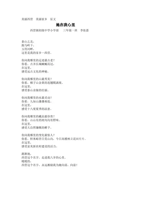 美丽西营征文李佑嘉