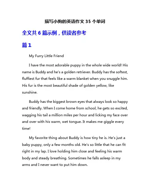 描写小狗的英语作文35个单词