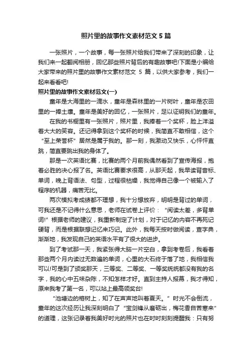 照片里的故事作文素材范文5篇