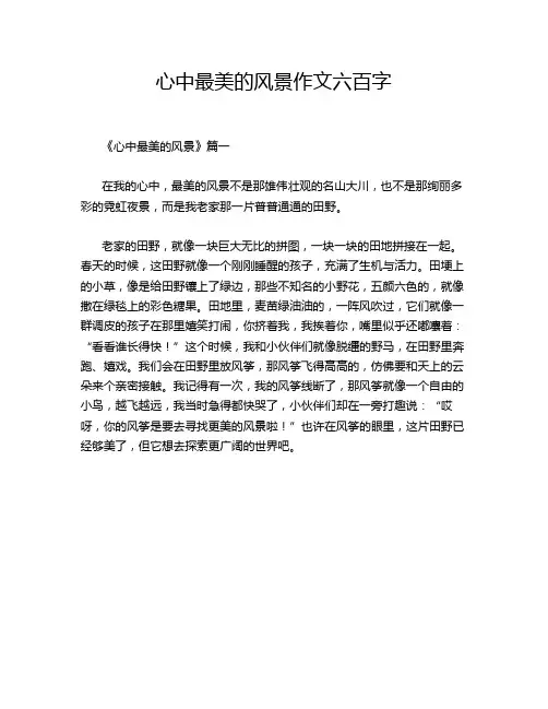 心中最美的风景作文六百字