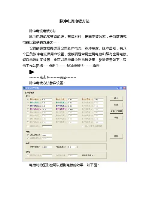 脉冲电流电镀方法