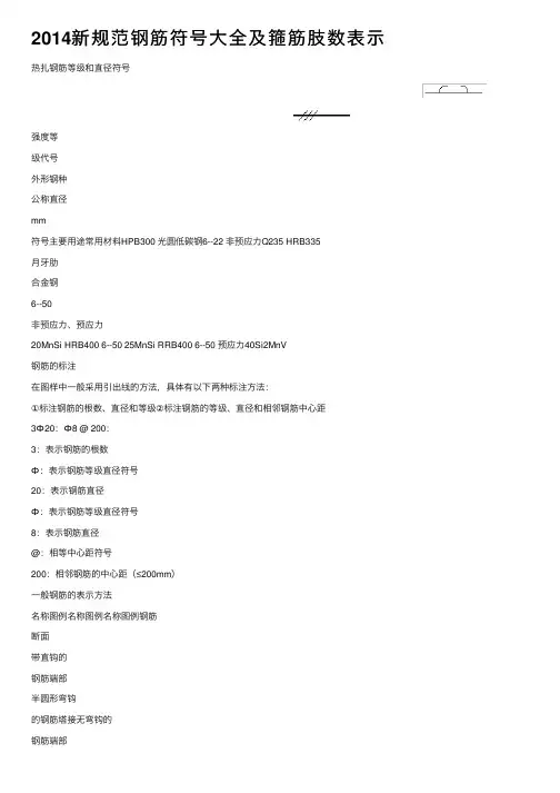 2014新规范钢筋符号大全及箍筋肢数表示