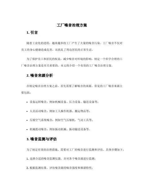 工厂噪音治理方案