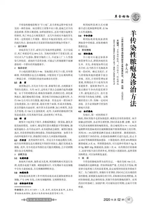 羊传染性脓疱及诊治方法
