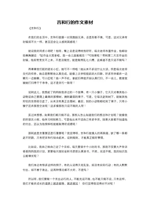 言和行的作文素材