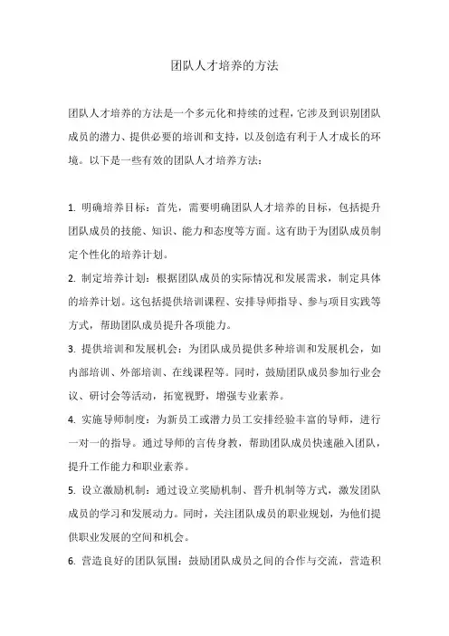 团队人才培养的方法