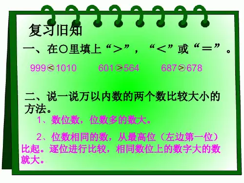 四年级数学  亿以内数的大小比较-PPT课件