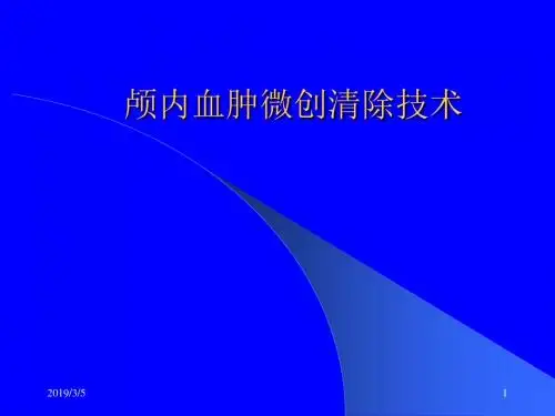 颅内血肿微创清除技术ppt课件