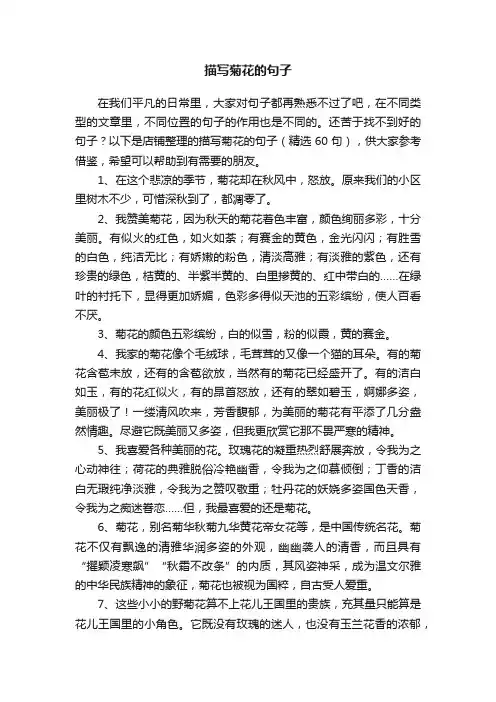 描写菊花的句子