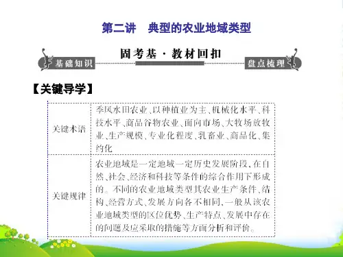 【课堂新坐标】高考地理一轮复习 第八章第二讲 典型的农业地域类型配套课件 新人教必修2