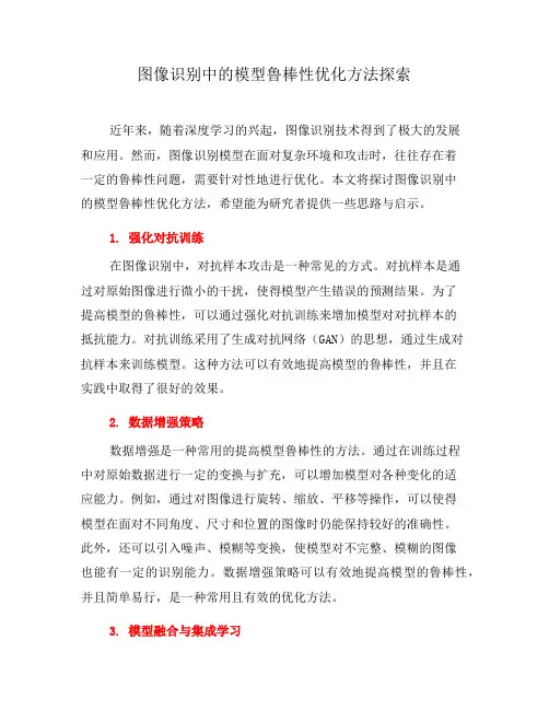 图像识别中的模型鲁棒性优化方法探索(二)
