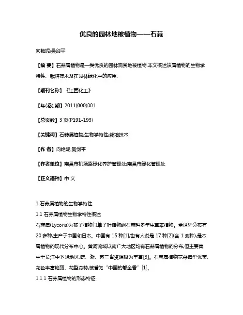 优良的园林地被植物——石蒜