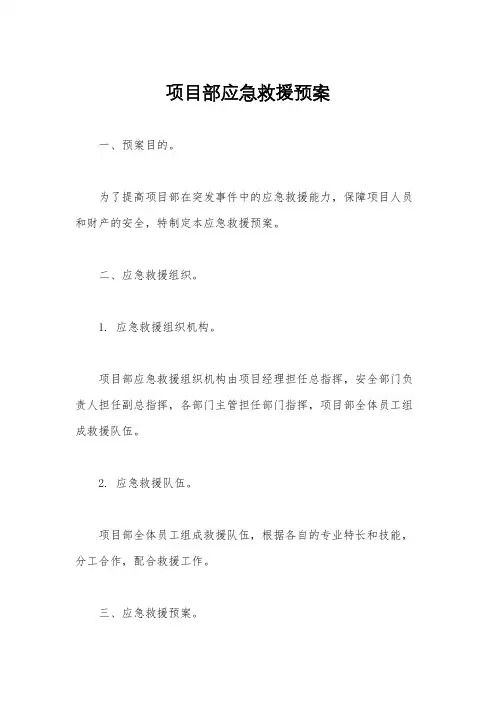 项目部应急救援预案