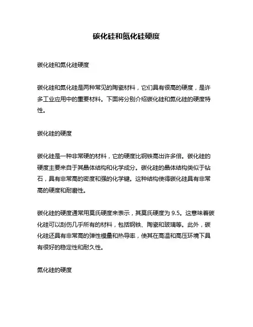 碳化硅和氮化硅硬度