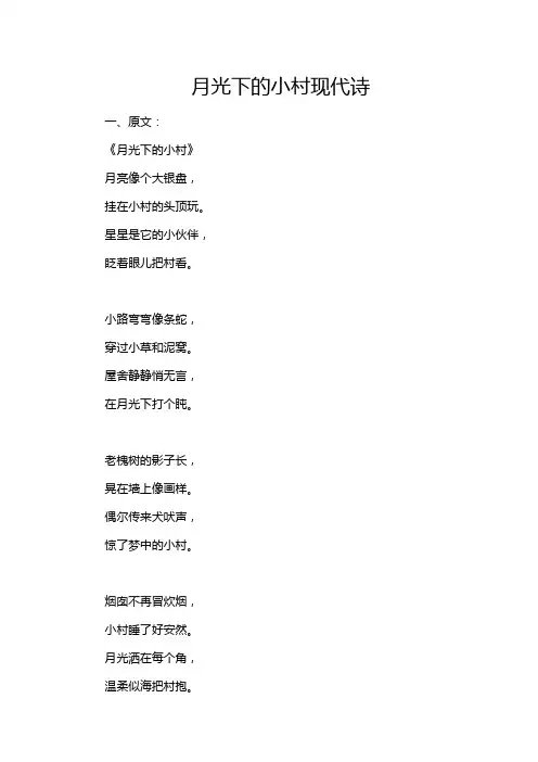 月光下的小村现代诗