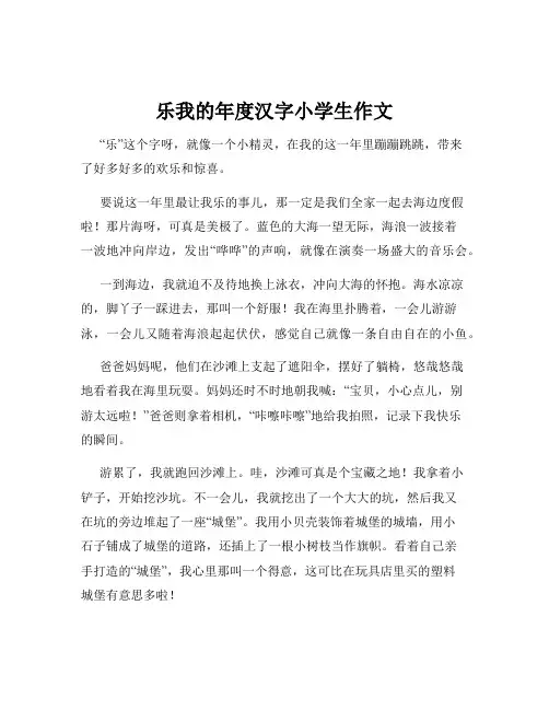 乐我的年度汉字小学生作文