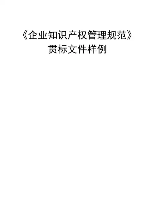 企业知识产权贯标手册样例