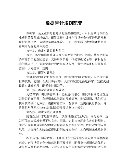 数据审计规则配置