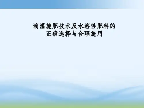 滴灌肥使用技术ppt课件