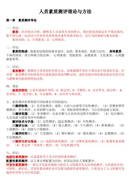 00463现代人员测评自考重点知识点背好笔过资料
