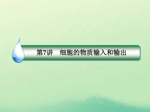 2019年高考生物一轮复习1_1_2_7细胞的物质输入和输出课件