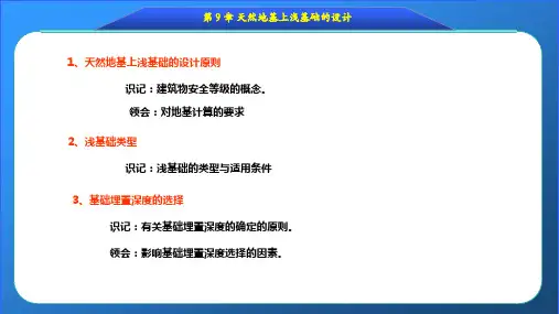 天然地基上浅基础的设计要求PPT课件