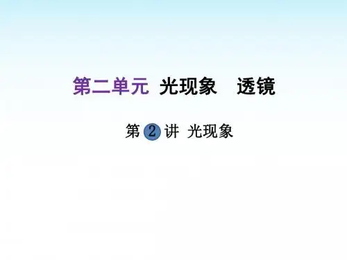 2018年中考物理复习课件第2讲光现象