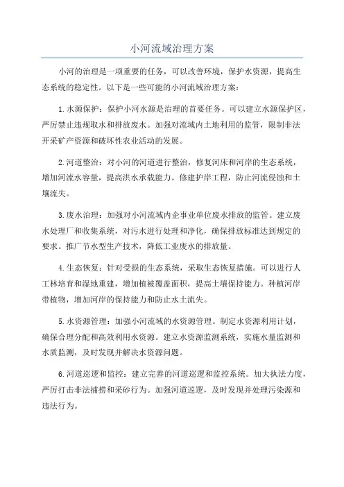 小河流域治理方案