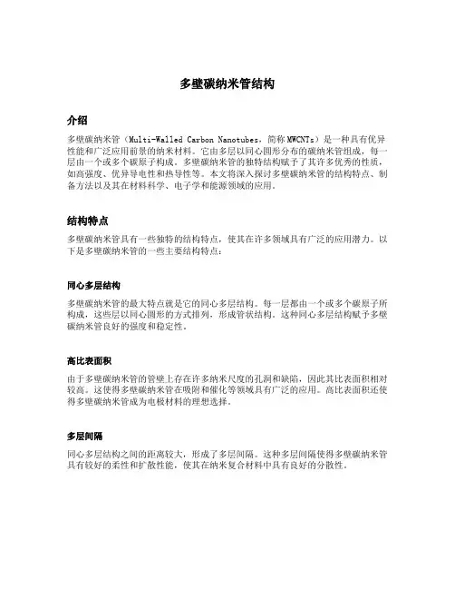 多壁碳纳米管结构