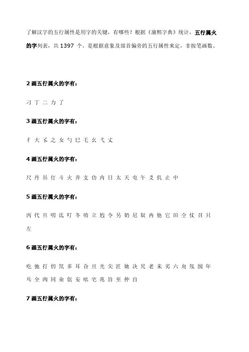 五行属火的字大全