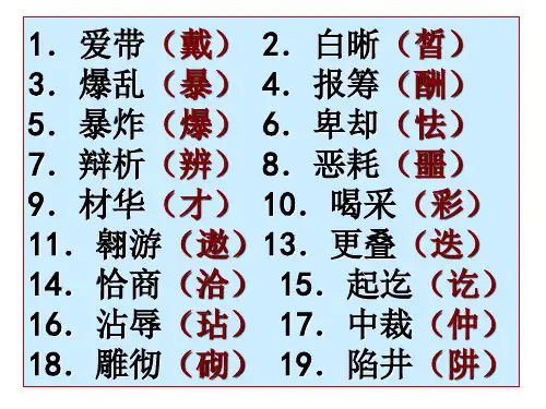 《中考错别字》PPT课件