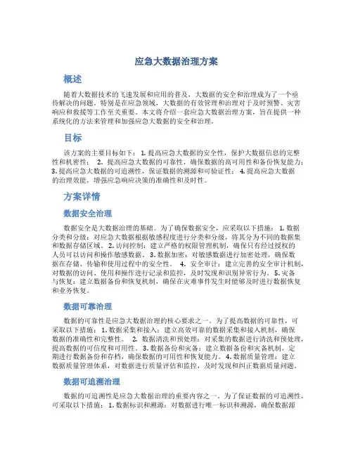 应急大数据治理方案