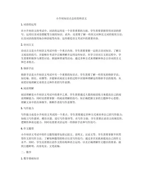 小升初知识点总结资料语文