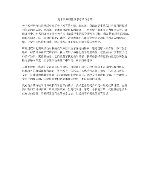 美术素养研修反思总结与总结