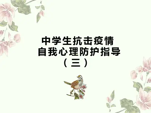 抗击疫情--自我心理防护指导(三)(26张PPT)