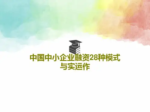 中国中小企业融资28种模式与实运作91页PPT
